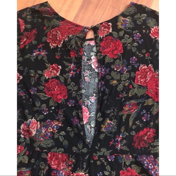 forever 21 witchy bell sleeve floral dress large - Picture 8 of 9